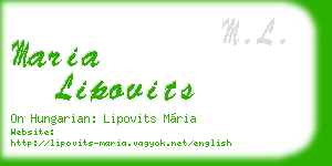 maria lipovits business card